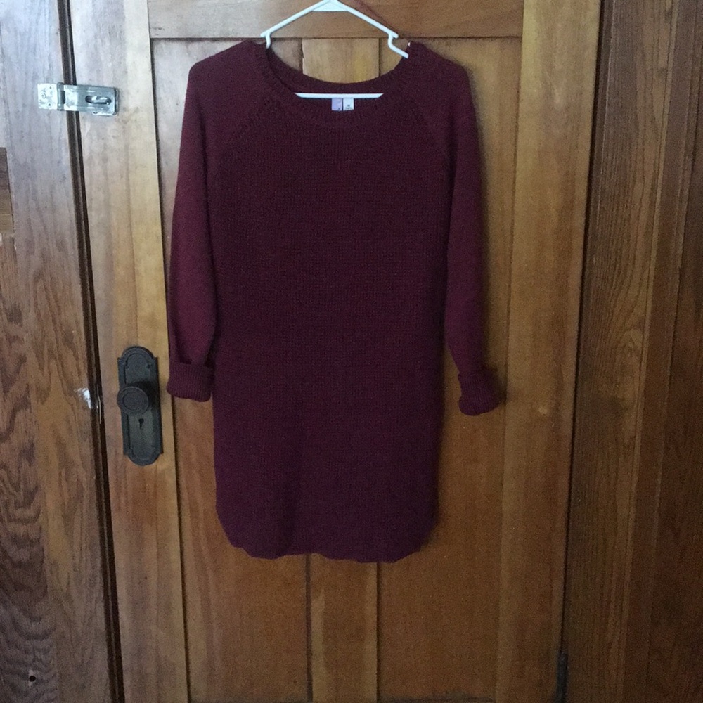 Burgundy Thermal Sweater Dress